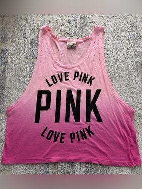 PINK Victoria's Secret Ombre Pink rhinestone tank top size XS